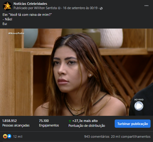 Resultados da Postagem em Notícias Celebridades